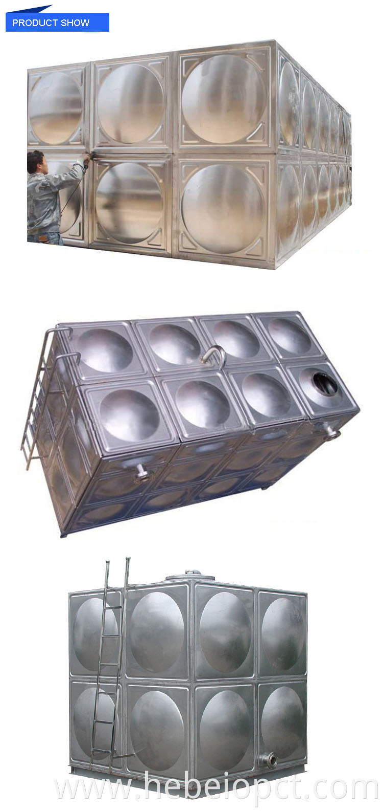 50000 liter stainless steel modular water storage tank